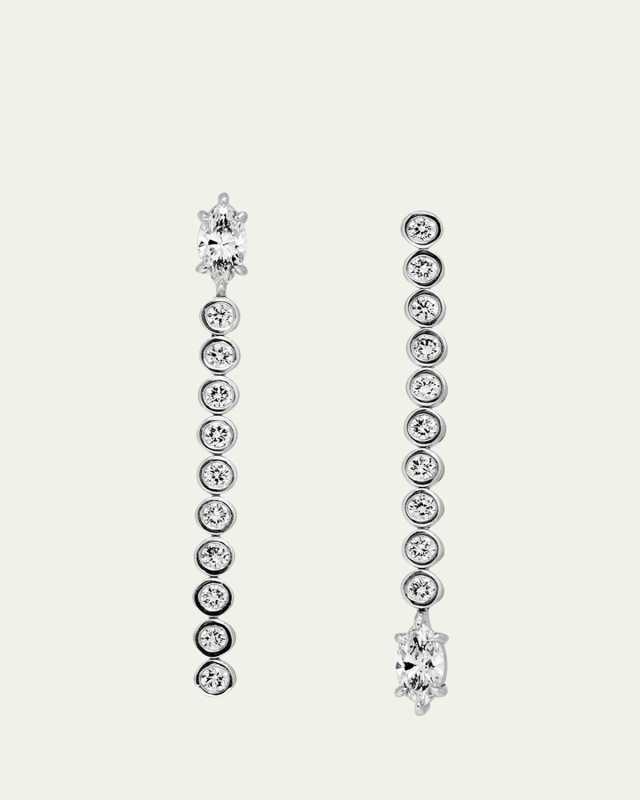 New Classics Asymmetrical Marquise Tennis Earrings